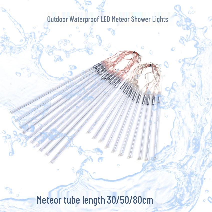 LED Meteor Shower Lights: High-Brightness, Low-Voltage, Outdoor Decorations (7V/12V, 30/50/80 Cm)