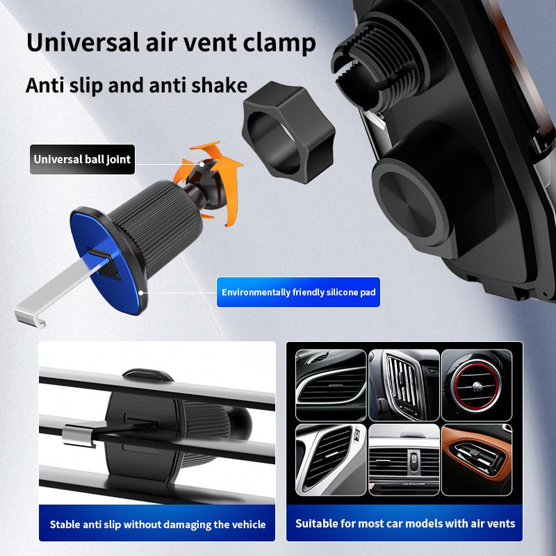 M9S lumière de ramassage 66W charge rapide conception de circuit transparent support de téléphone portable à chargement sans fil pour voiture fournitures pour voiture