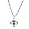 Retro cross necklace long pendant unisex hip hop chain accessory for men and women stylish sweater jewelry