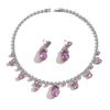 Modeschmuck Halskette Ohrringe Set Braut Zirkon Set Kette Hochzeitskleid Toastkleid Dinner Accessoires Geschenk Frauen
