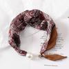 Women's Magnetic Buckle Neck Scarf Polka Dot Paisley Stripe Printed Thin Ribbon Scarf For Shirt Work Outfit Spring Summer Styling