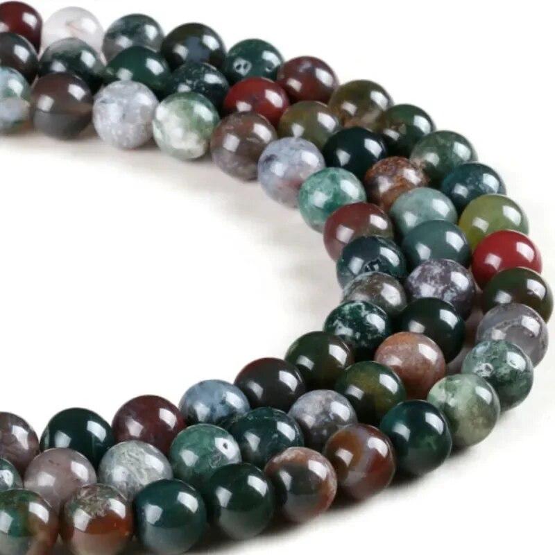 Natural Round India Agate Loose Beads 4/6/8/10 Mm for Jewelry Making DIY Beadbracelet and Exquisite Gift