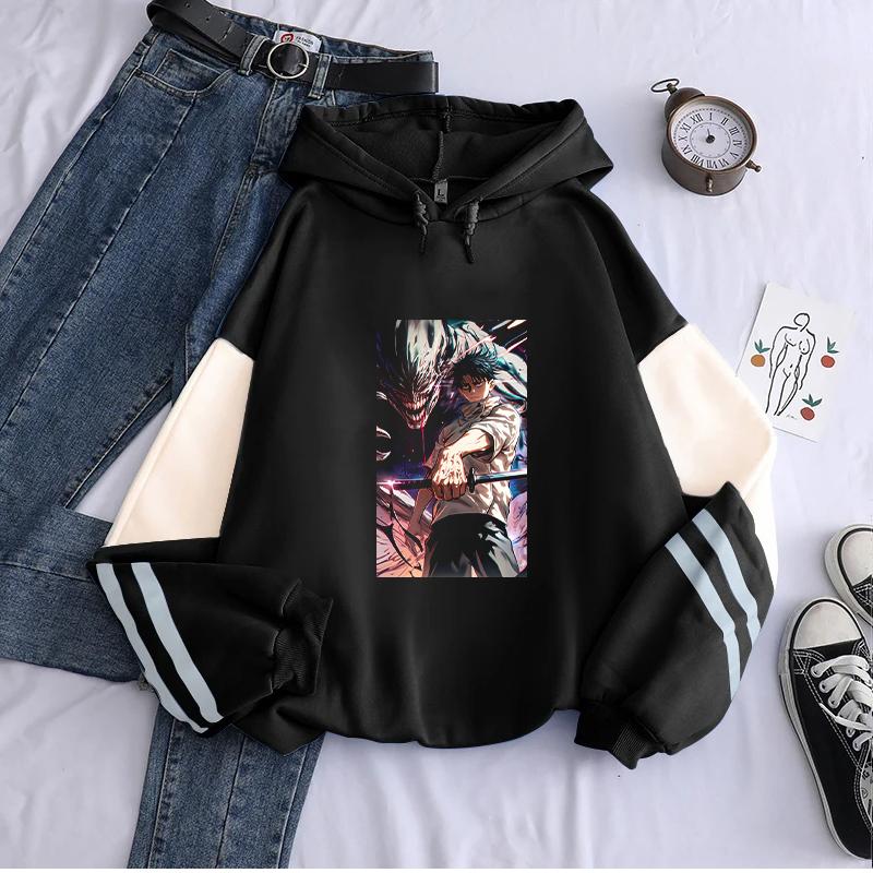 Okkotsu Yuta Orimoto Rika Hoodie Jujutsu Kaisen Print Sweatshirt Men Women Harajuku Hooded Streetwear Patchwork Fleece Pullover