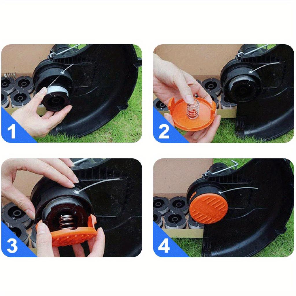 1set Trimmer Line Replacement Spool For Black+ Decker, Autofeed 30 Ft, 0.065-inch, Cap And Spring, Compatible With Gh900 Gh600 Gh610