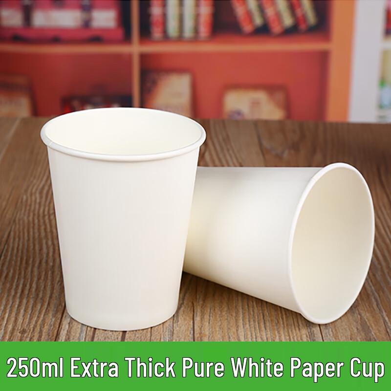Molona Disposable Pure White Paper Cups