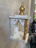 Holztempel für Zuhause | Weiß & Gold Mini Pooja Mandir I Handgefertigter Gebetsschrein