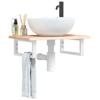 VidaXL Wall-mounted Washbasin Shelf Steel and Solid Oak Wood 3302540