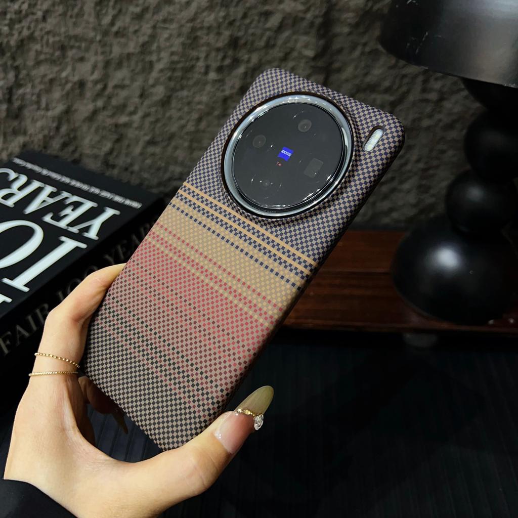 Applicable To VIVOX111pro Kevlar Pattern Mobile Phone Case X111 Half Pack Carbon Fiber Pattern Anti-drop Magnetic Protective Cover