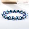 Devil's Eye Beaded Yoga Bracelet with Rhinestone Accents
