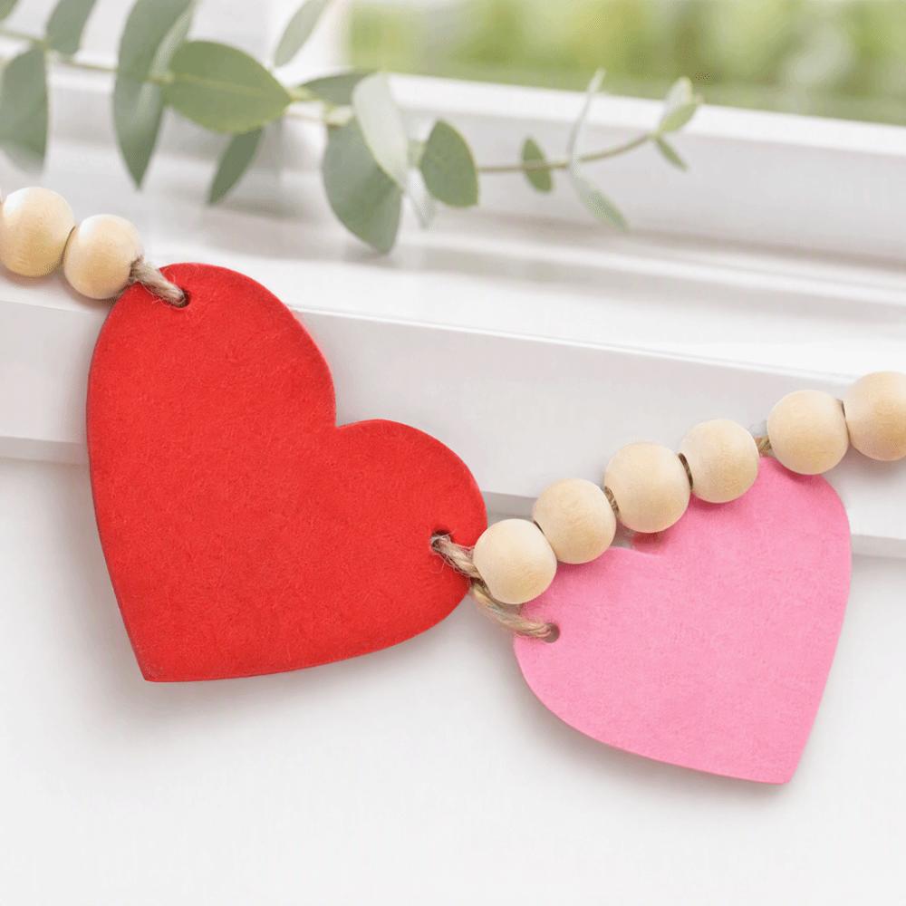 Pre-Made Hanging Loop Wooden Bead Garland Decorative Hanging Ornaments Wedding Anniversary Party
