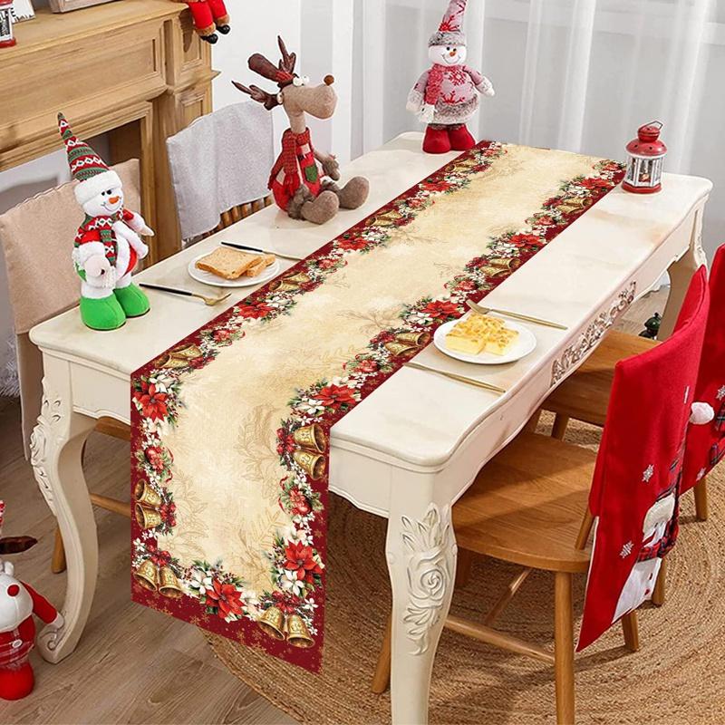 Christmas Ball Table Runner Merry Christmas Decorations For Home 2026 Cristmas Table Cover Navidad Noel Gift New Year Tablecloth
