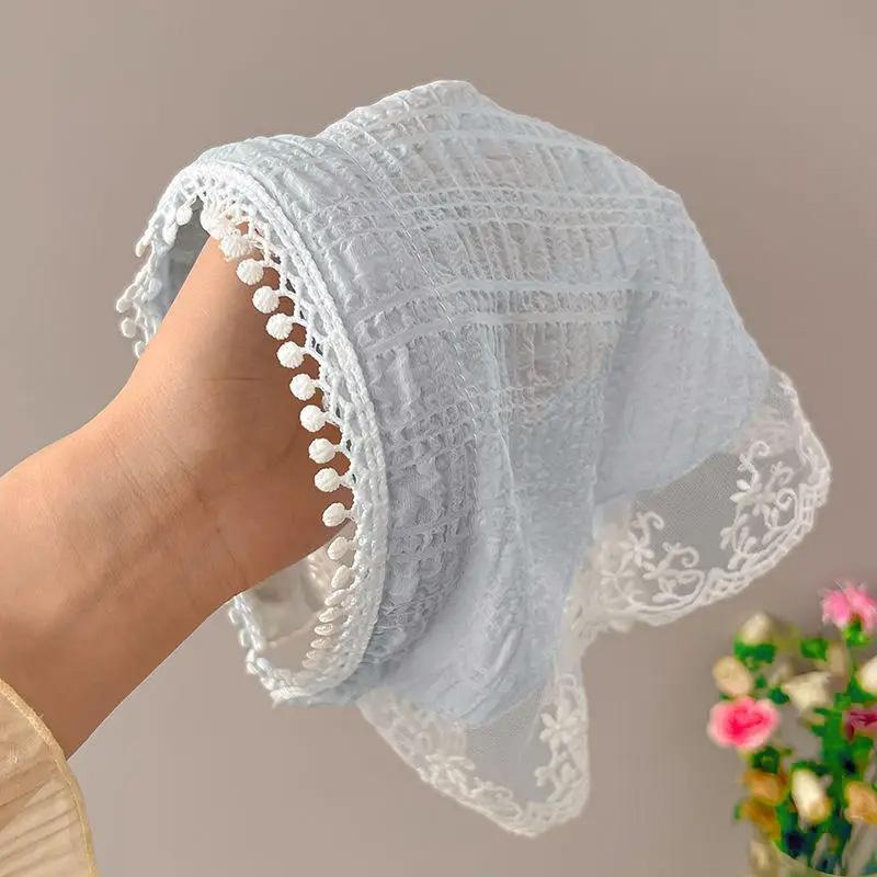 1PC Triangle Scarf Vintage Hairbands Fashion White For Women Girls Hair Hoops Accessories Lace Headband High Top