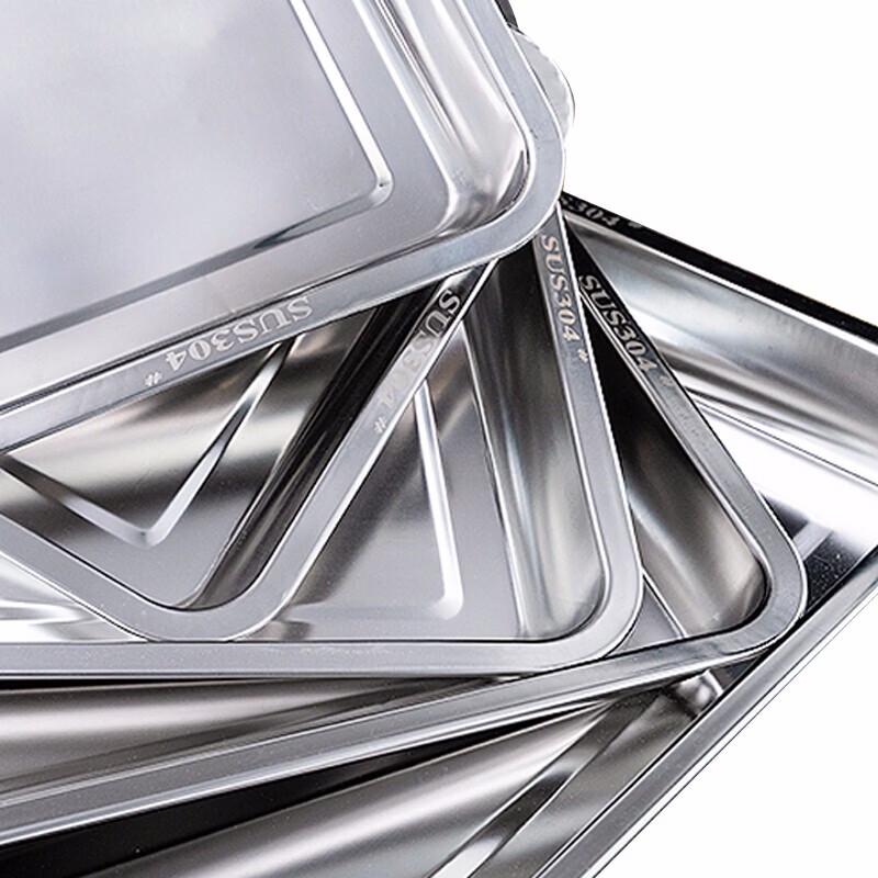 Langxi 304 Stainless Steel Rectangular Deep Storage Tray