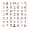 50 Cute Cartoon Animal Stickers Children'S Hand Account Decoration Waterproof Stationery Stickers Creative Stickers Small Fresh