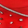 Women's Elegant Rhinestone Round Neck Slim Fit Evening Dress