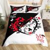 Couple Romantic Wedding Mr And Mrs Duvet Cover Microfiber Funny Quotes Love Heart Happiness Love Birds For Valentine'S Day Adult