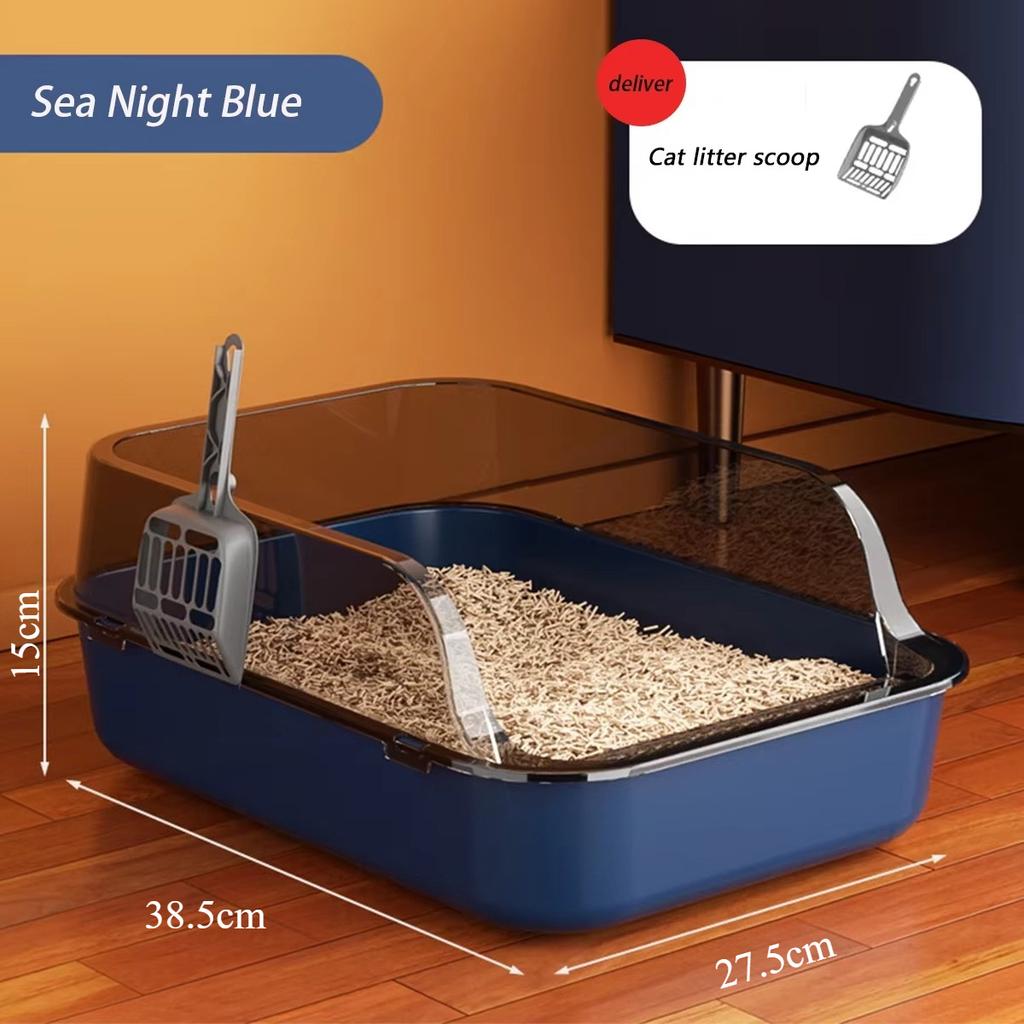 Caja de Arena para Gatos Kitty Sandbox Baño para Gatos Semicerrado Palangana de Limpieza Suministros Aseo para Mascotas Bandeja para Gatitos Bacinilla Accesorios Suministros