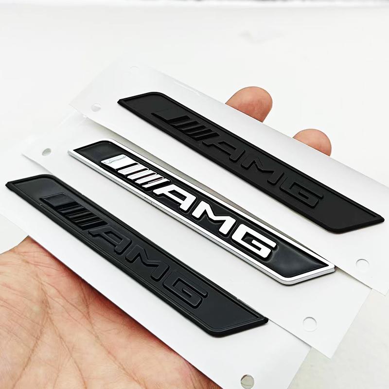 For Mercedes Benz New AMG Car Letters Badge 2pcs ABS Fender Side Emblem Sticker For AMG W204 W124 W201 W202 W212 W220 Accessorie
