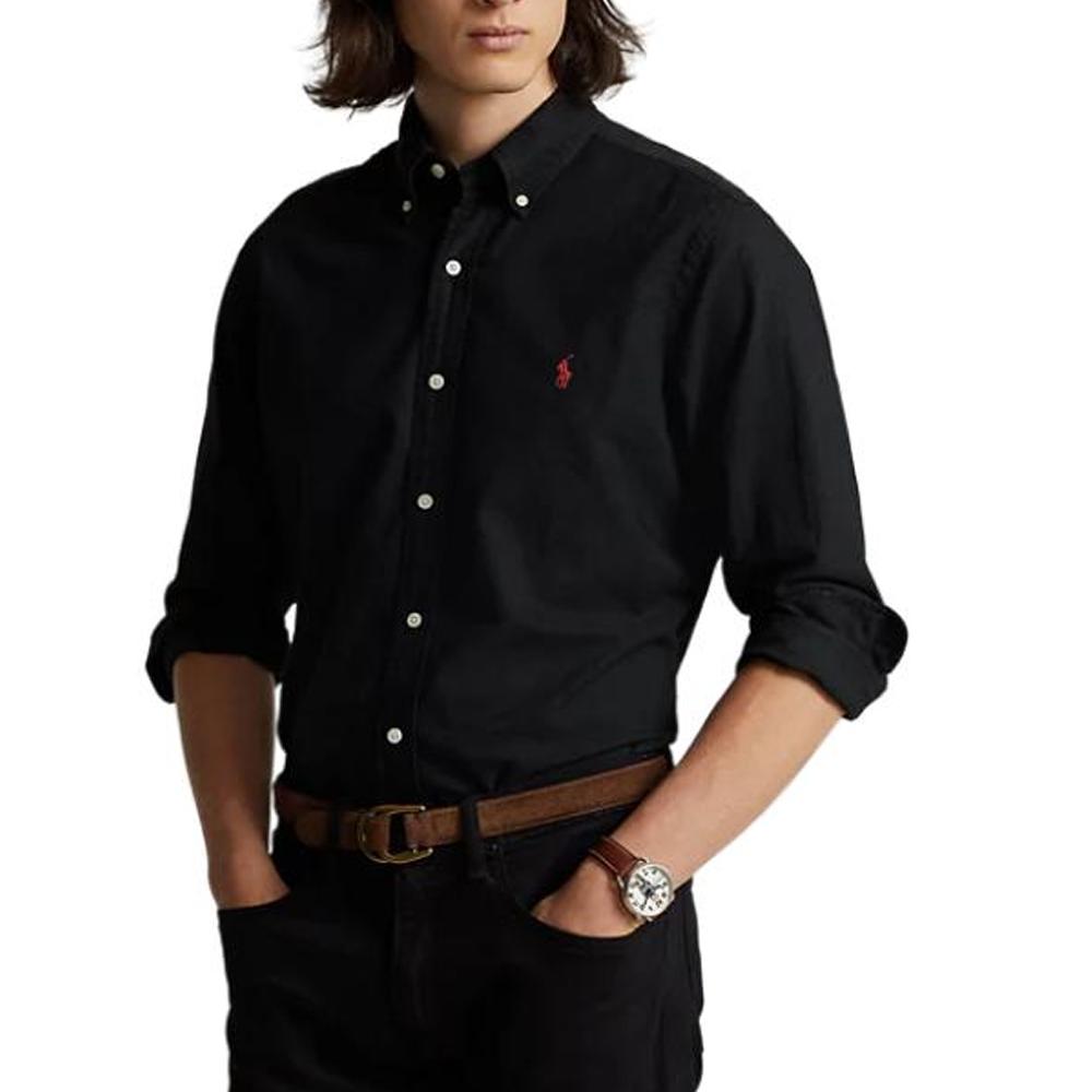 Polo Ralph Lauren Dyed Oxford Solid Color Long Sleeve Button Shirt Men Shirts Black 198352638061