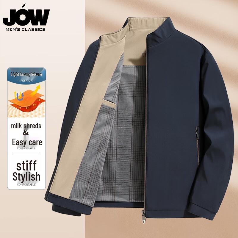 

JOW Men s Easy Care Stand Collar Anti-Wrinkle Jacket XL