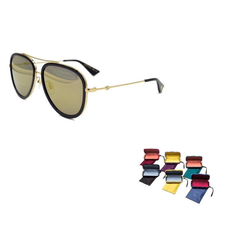 GUCCI Metal Exceptional Fashion Bilateral Bee Series Business Travel Edition HD Toad Mirror Pilot Sunglasses Sunglasses Sunglasses Men's Gold