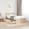 VidaXL Bed Frame with Drawers 90x190 Cm Solid Pine Wood, Bedroom Furniture, Bed Base, Wooden Bed, Bed, Bed 846804