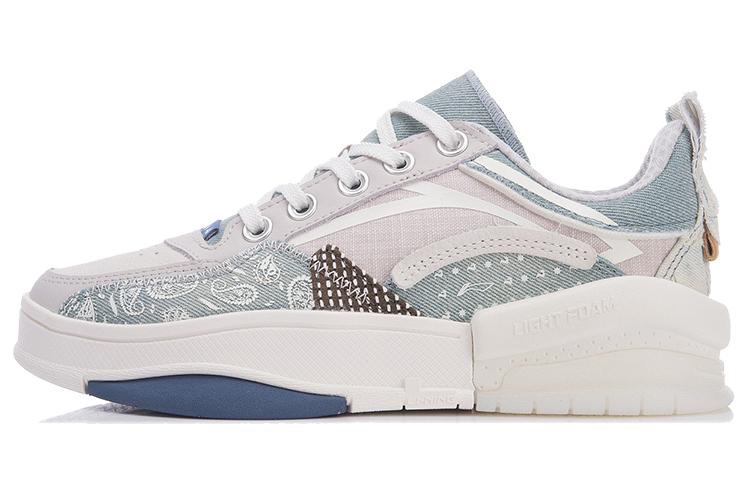 Li Ning Wave Zen Низкие Скейтбордические Кроссовки Женские Серый Синий AGCR214-2 36