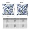 Blue Chinoiserie Lily Of The Valley Square Pillowcase Polyester Linen Velvet Creative Zip Decorative Pillow Case Car Cushion