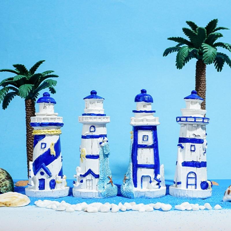 Aquariums Landscape Lighthouse Resins Aquariums Decorations Art Crafts Terrarium Habitat Ornaments Photo Props