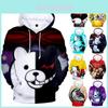 Danganronpa Monokuma Hoodie Ekstravagantiškai minkštas unisex megztinis anime gerbėjams