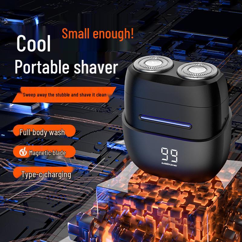 Rechargeable Portable Mini Electric Shaver for Men - Washable Beard Trimmer