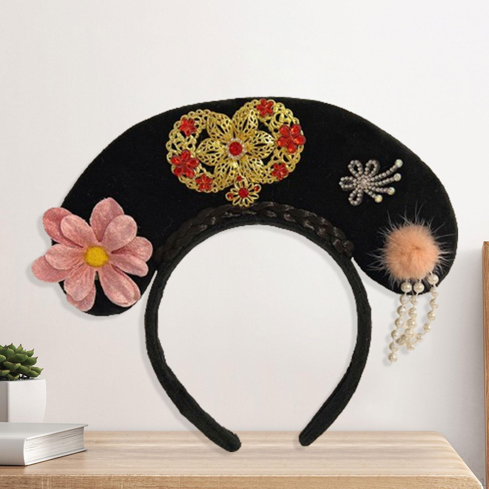 

Китайский головной убор, древняя заколка для волос, украшение, повязка на голову принцессы, повязка Цин Style G