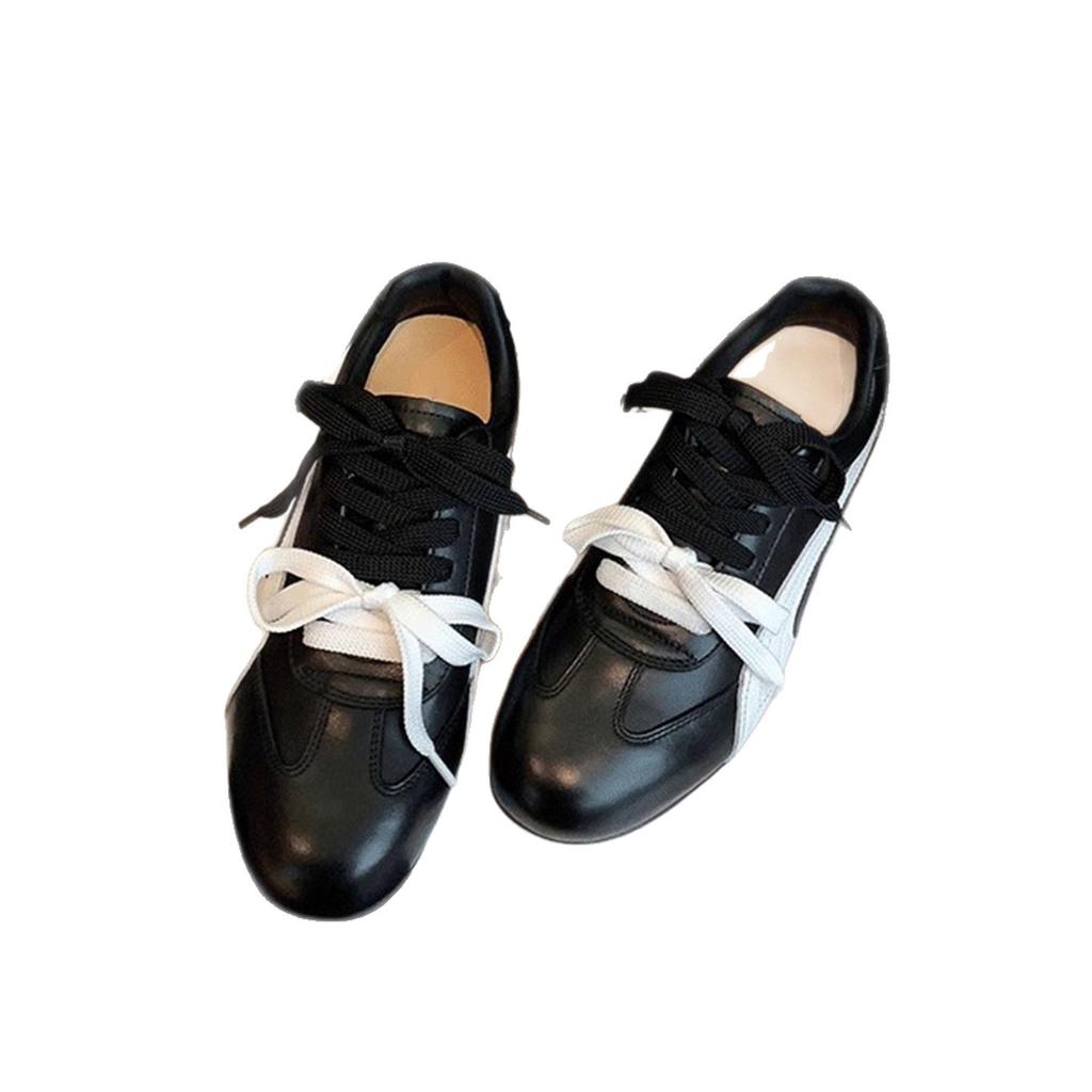 Retro inner height increase double color ribbon German training shoes women's autumn casual versatile fashion breathable sports shoes racing Forrest