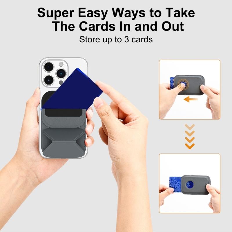 Phone Back Wallet for Phone 17 16 15 14 Magnetic Sleeve Cellphone Credit Card Holder Case Pouch Portable Card Slot