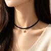 New Style Choker for Women Neck Band Imitation Pearl Accessories Collarbone Chain Short Neck Band Black Rope Necklace