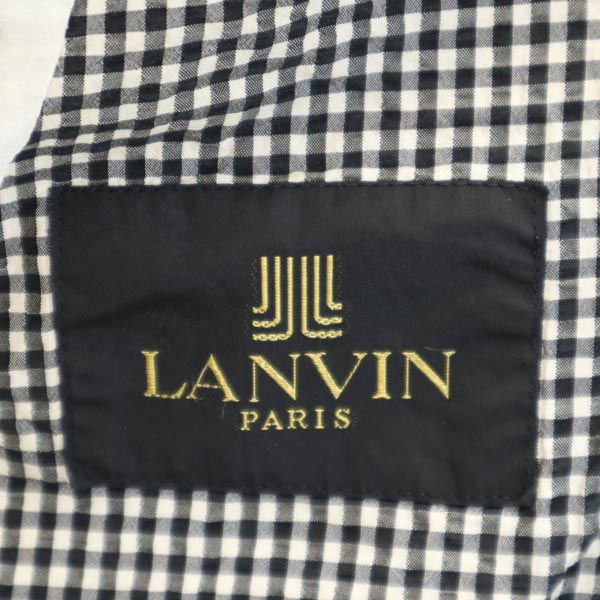 Lanvin Silk Check Pattern Tailored Jacket ST46-54 Black X White Men's Used