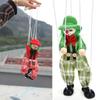 Pull String Puppet Clown Wooden Marionette Joint Activity Doll Vintage Child Toy