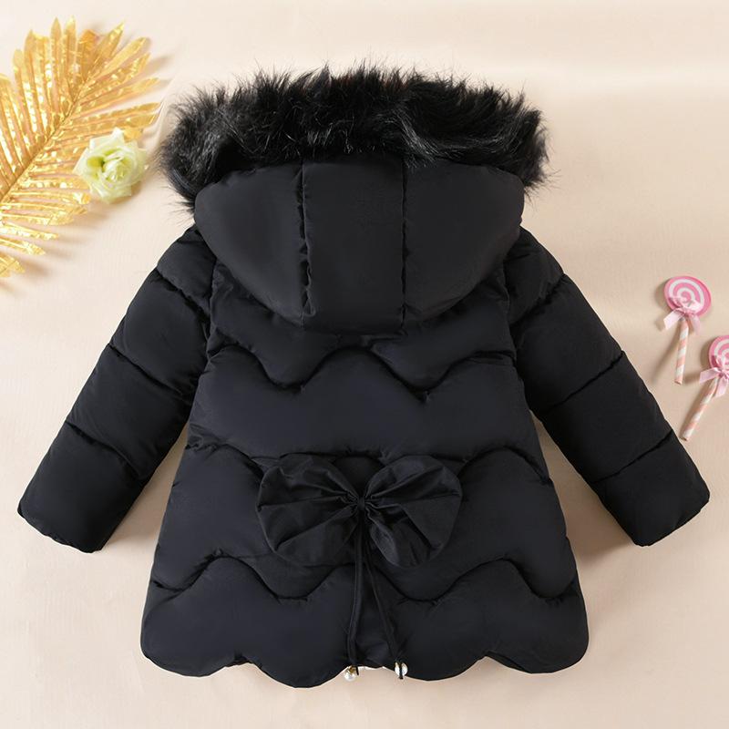 Cappotto Invernale da Bambina Giacca Imbottita in Cotone Giacca Piumino Ispessita alla Moda Giacca Media Lunga Super Carina da Bambina