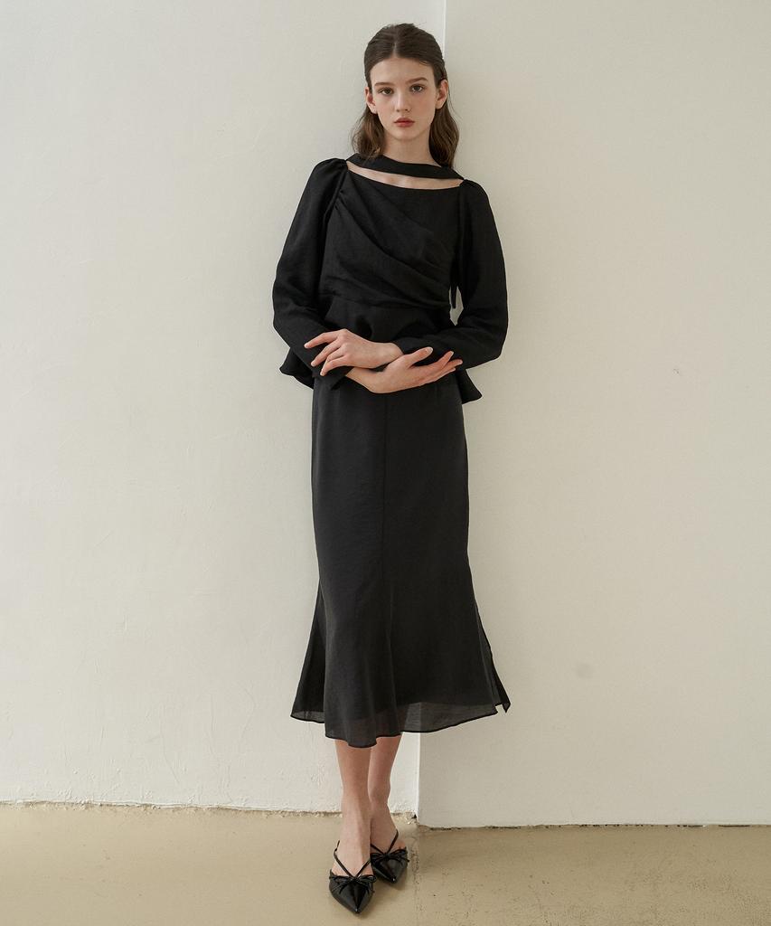 Peullobeu Sheer Mermaid Skirt(Bk)