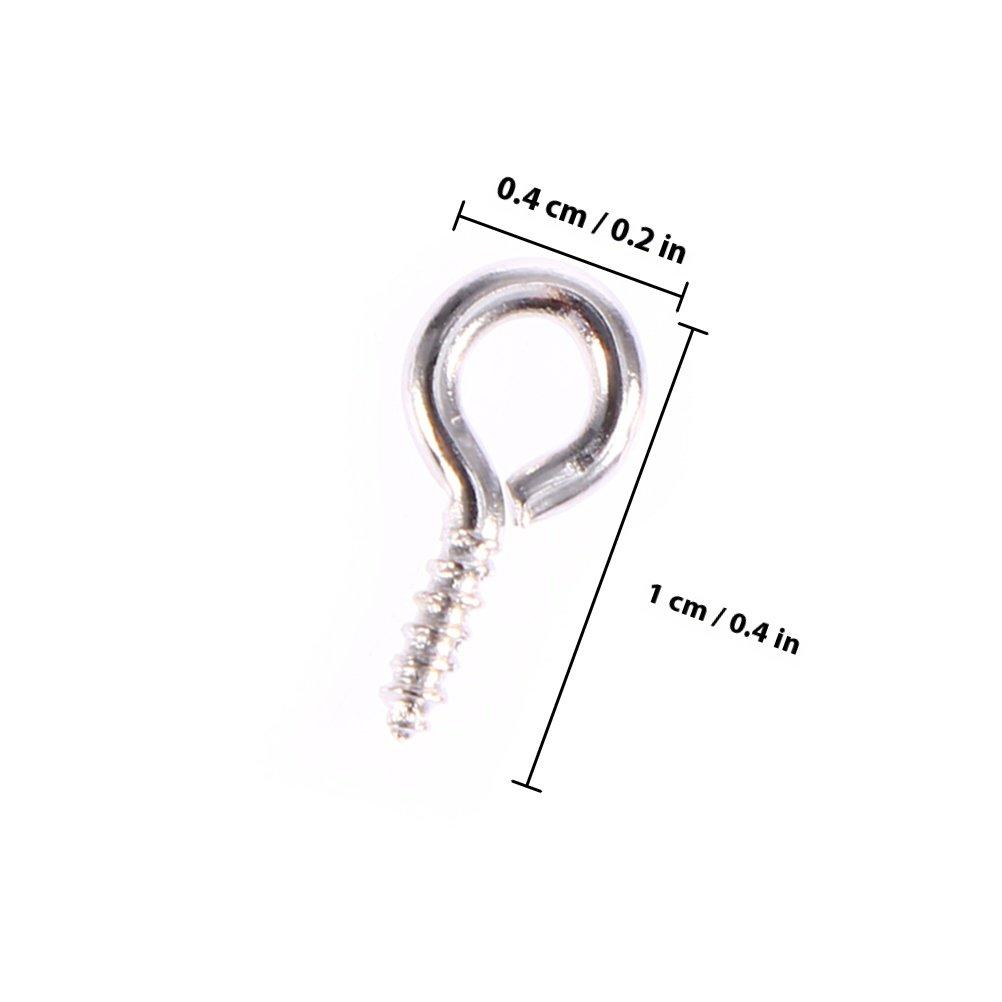 300Pcs Elegant Eye Screw Pins Strong Silver Screw Eye Bolts for DIY Jewelry Design Necklace Bracelet Keychain Craft Supplies