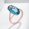 Große ovale blaue Zirkonia-Ringe für Damen, meerblau, Persönlichkeits-Accessoires, Party, Alltag, Kostümschmuck