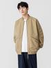 2025 Japanese Trendy Men's Retro Loose Stand Collar Bomber Jacket - Spring Casual Drop Shoulder Workwear Style.