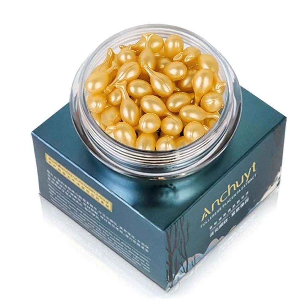 

30 капсул/бутылка Экстракт плаценты фуллерена Сыворотка Антивозрастная Эссенция для лица Увлажняющая Увлажняющая Отбеливающая Восстанавливающая Кожа