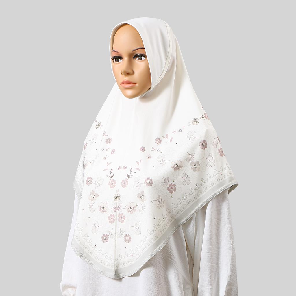 New Malaysia Women Hijabs Shawl Floral Print Diamond Fashion Arab Elastic Head Wrap Bonnet Long Scarf Scarves Turban Cap