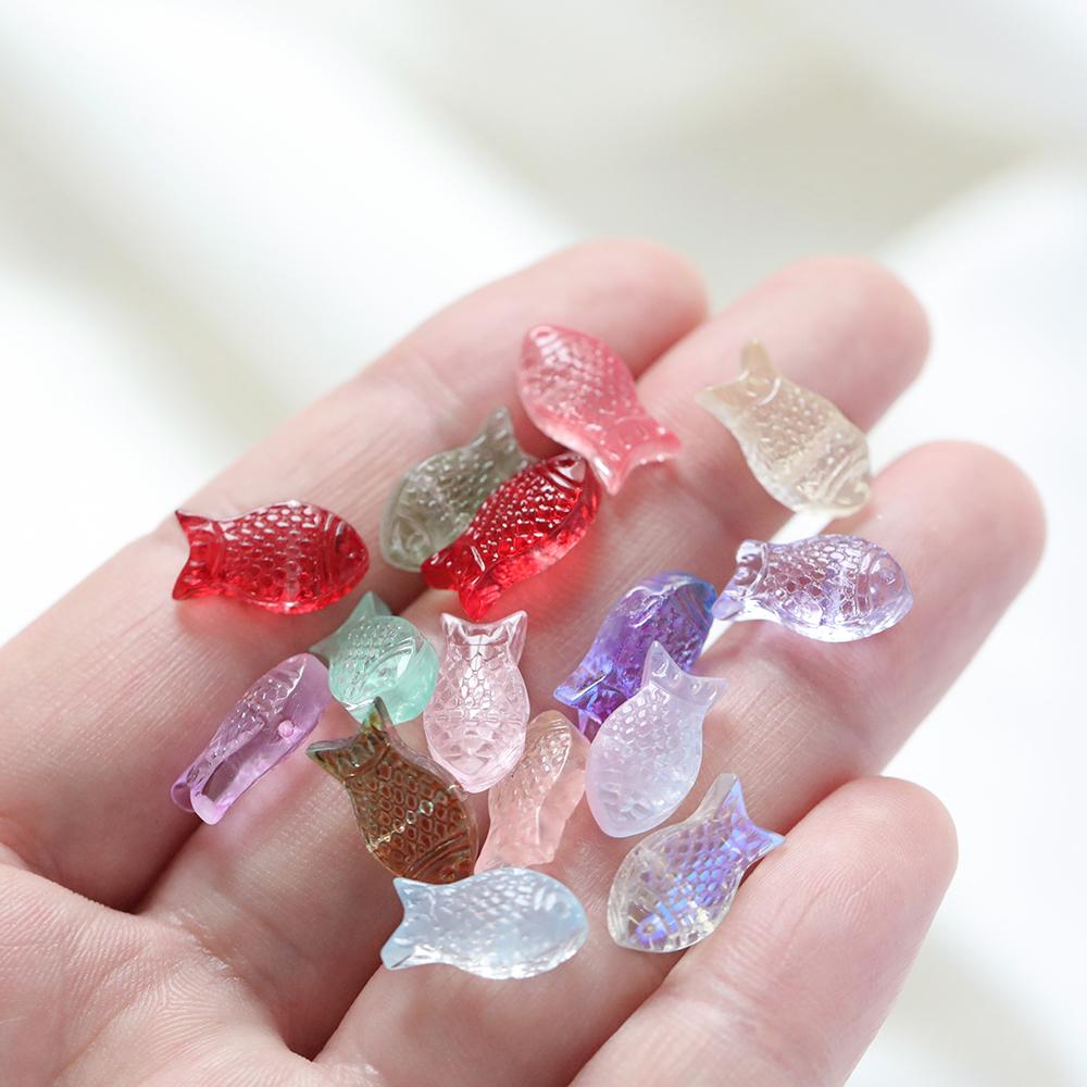 10pcs/lot Gradual Small Goldfish Glass Beads Crystal Czech Spacer Beads For DIY Jewelry Making Necklace Handmade Accessories
