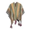 Women's Fashion Spring Autumn Winter Pashmina Ethnic Style Tassel Cape Colorful Knitted Split Shawl