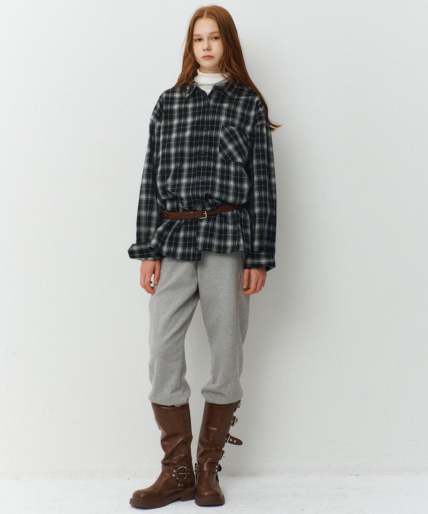 RAVEROUS Oversized Check Shirt_Black