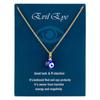 Collier œil turc bleu Pendentif en verre Bleu Chaîne en acier inoxydable Avec carte Apporter bonne chance Bijoux Pour femmes Hommes Cadeau d'anniversaire