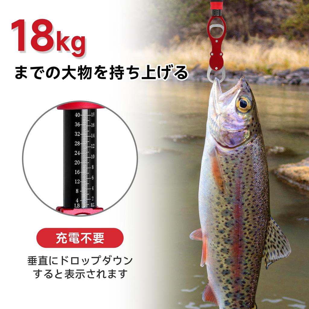 SANLIKE Fish Grip with Fish Fish Saltwater Lightweight Aluminum with Rope Scale, Catcher, Non-Slip Grabber, Safe, Anti-Loss