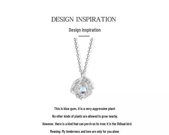 Blauer Eukalyptus & Vogel S999 Sterlingsilber Damen Halskette - 2024 Luxus Neujahrs- & Geburtstagsgeschenk